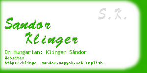 sandor klinger business card